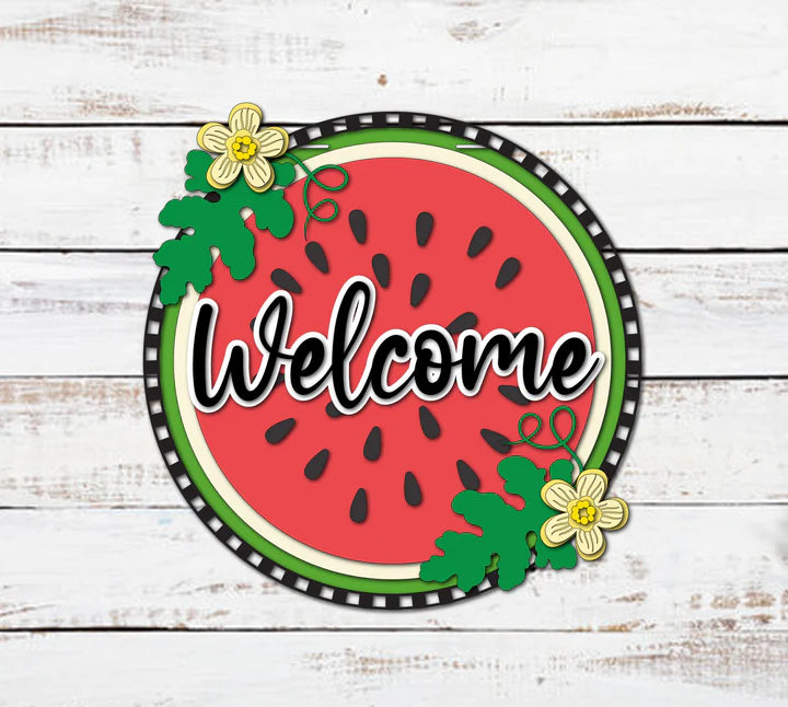 1 16” Welcome Watermelon & Flowers