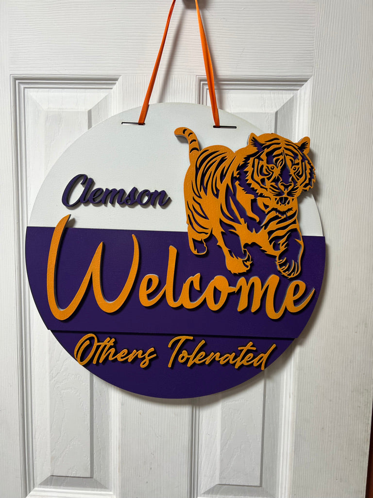 6 16" Clemson door hanger