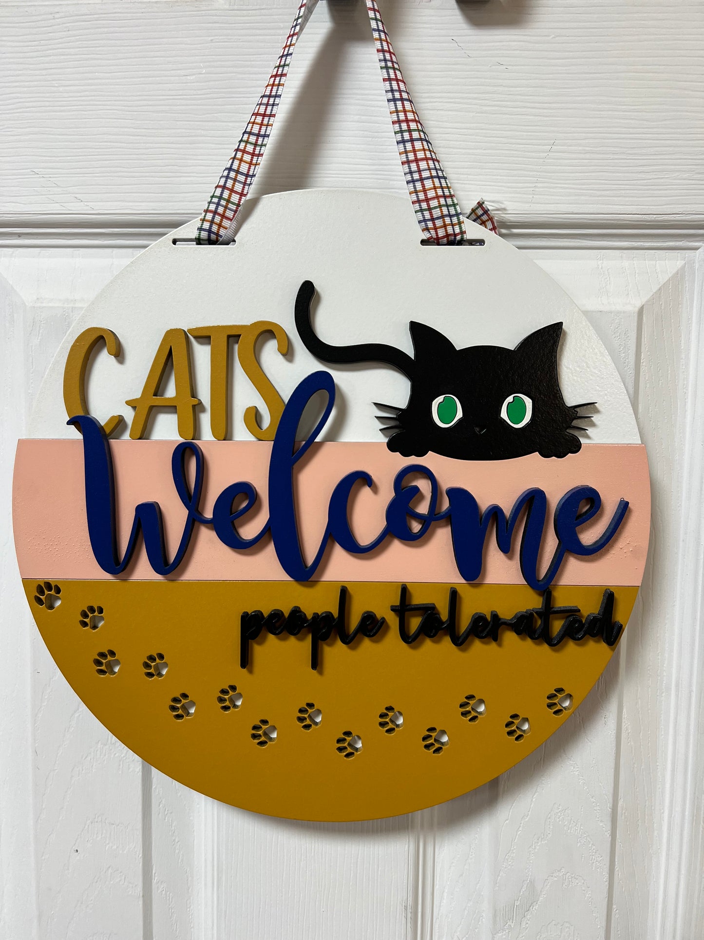 3 12" Cats Welcome sign