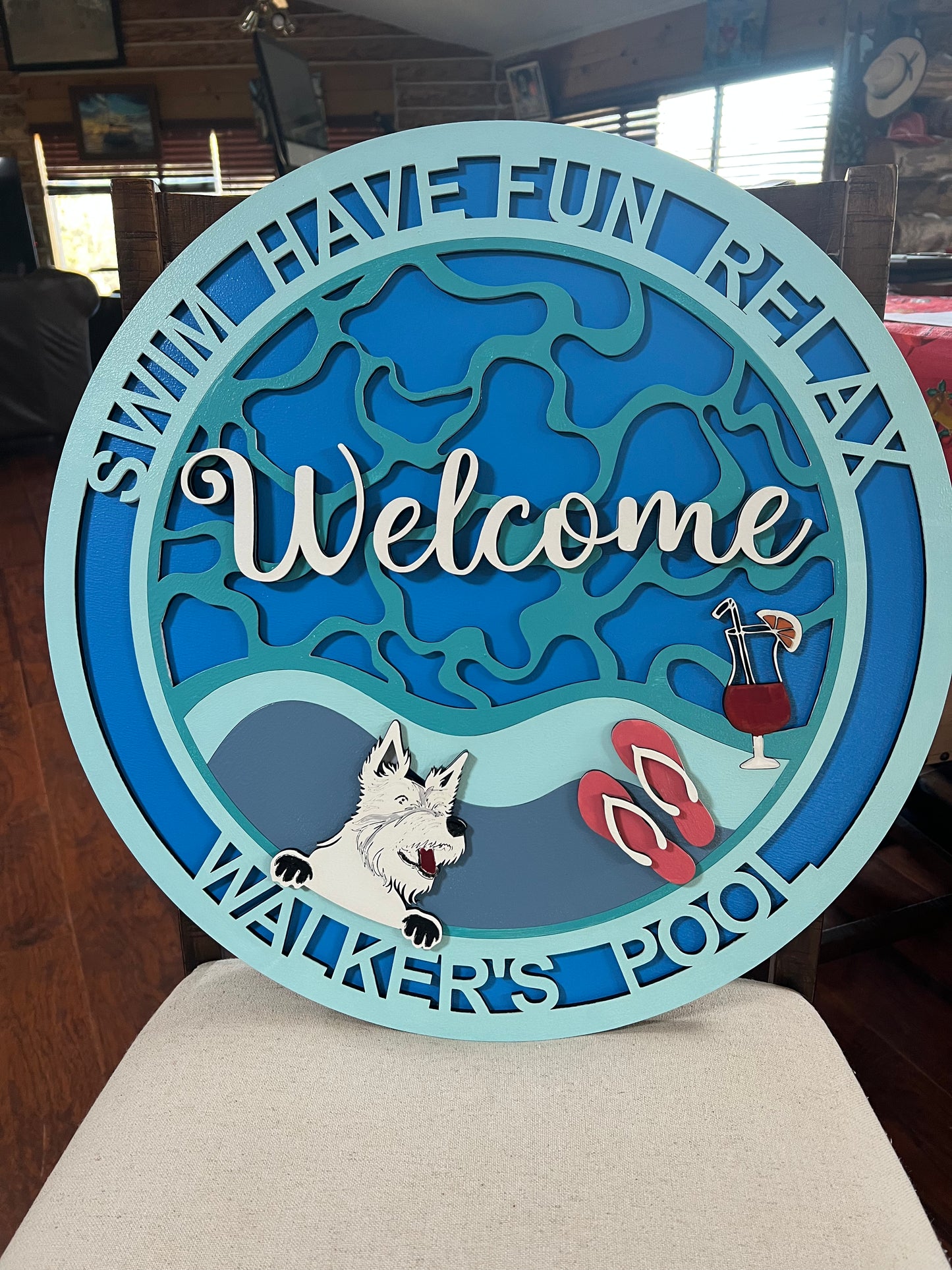 9 custom 22" Pool Patio Sign