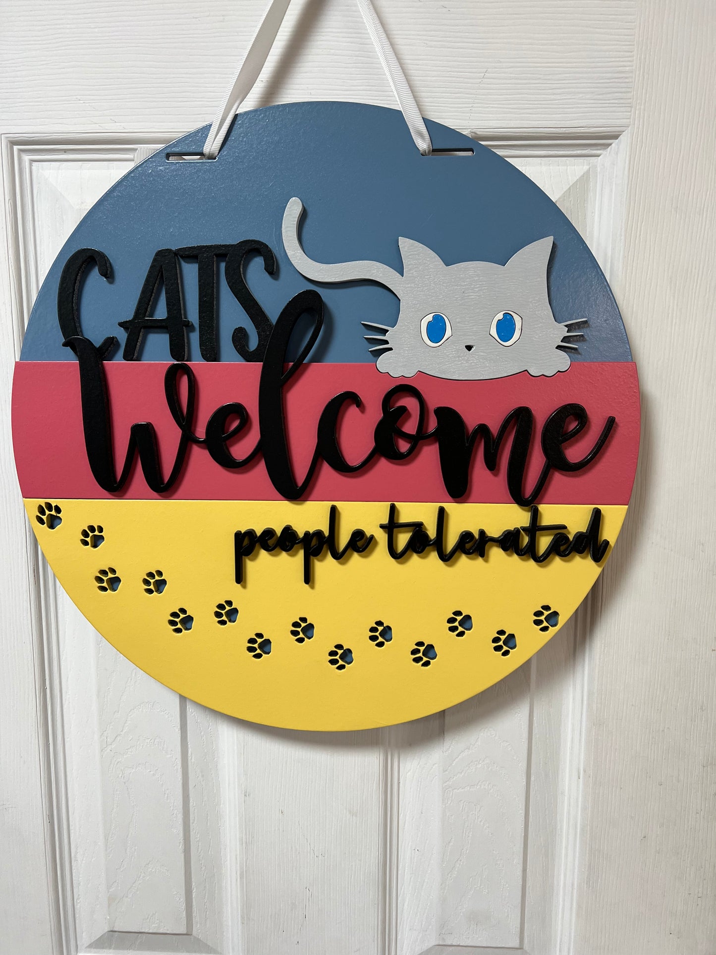 3 12" Cats Welcome sign