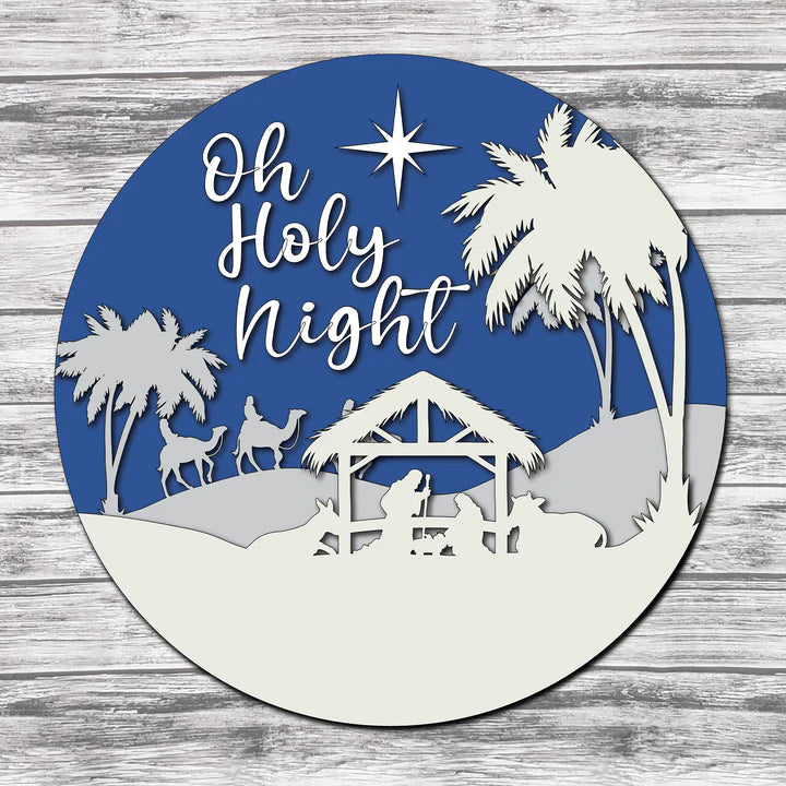 5 16" Oh Holy Night door hanger