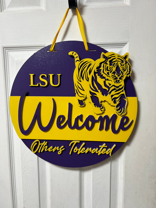 1 16" LSU Tiger door hanger