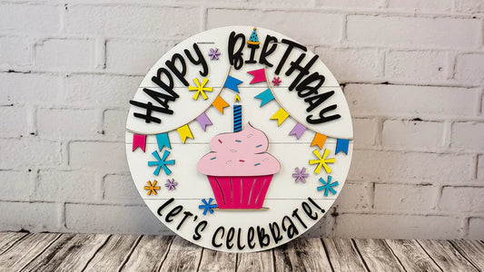 16” Happy Birthday Door Hanger