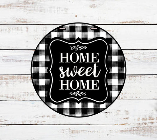 4 16” Home Sweet Home Plaid Door Hanger