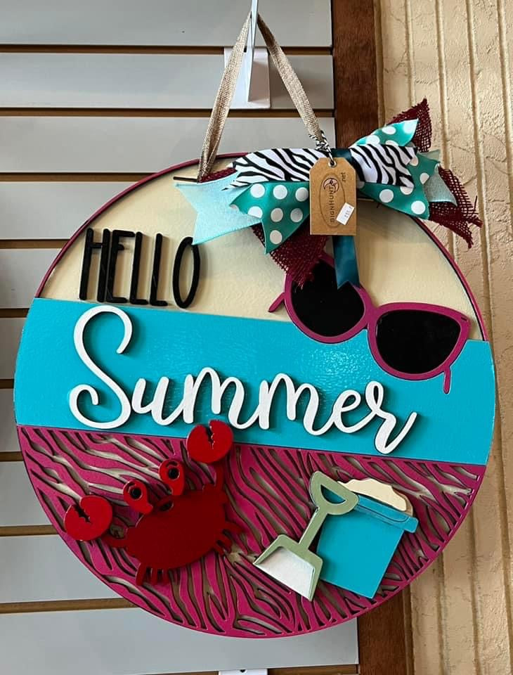 4 16" Hello Summer Door Hanger