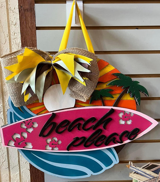 4 16” Beach Please Surfboard Door Hanger.