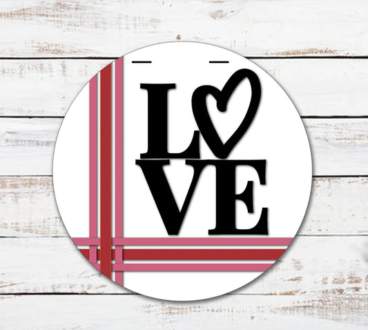 4 16” Love Striped Door Hanger