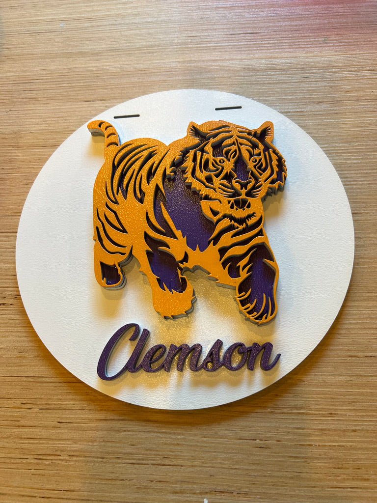 6 12" Clemson door hanger