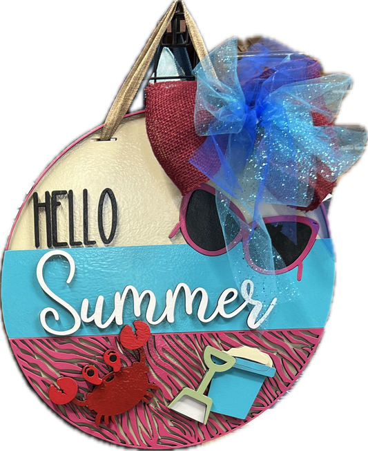 16" Hello Summer Door Hanger