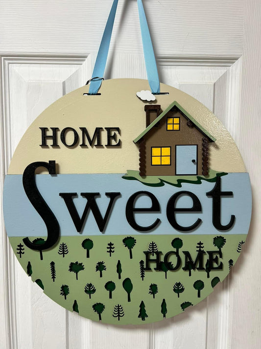 4 16” Happy Camper Log Home Door Hanger