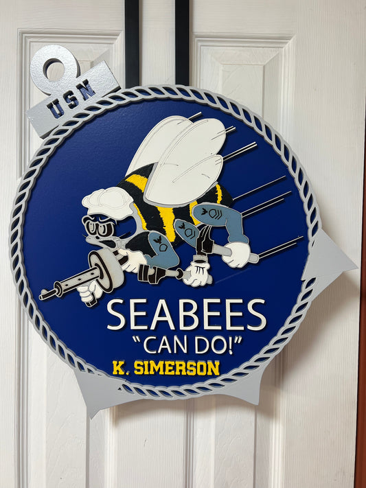 9 custom 22" seabee sign