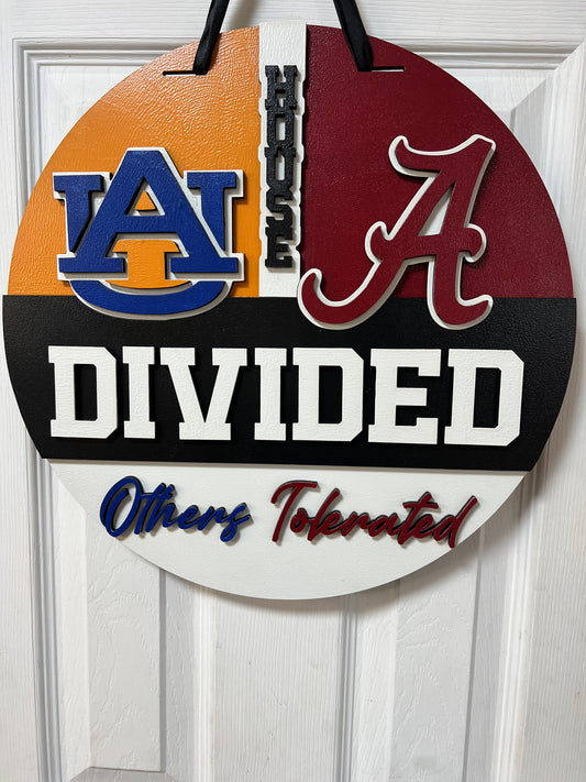 1 16" AU/Alabama HOUSE DIVIDED decor sign