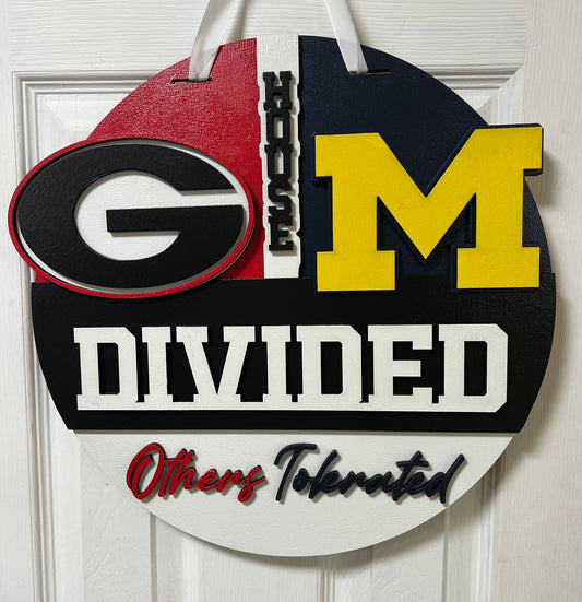6 - 16in UGA & Michigan House Divided