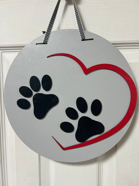 3 - 12in paw print
