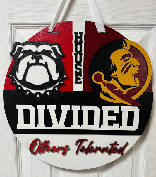 6 - 16in UGA & FSU House Divided