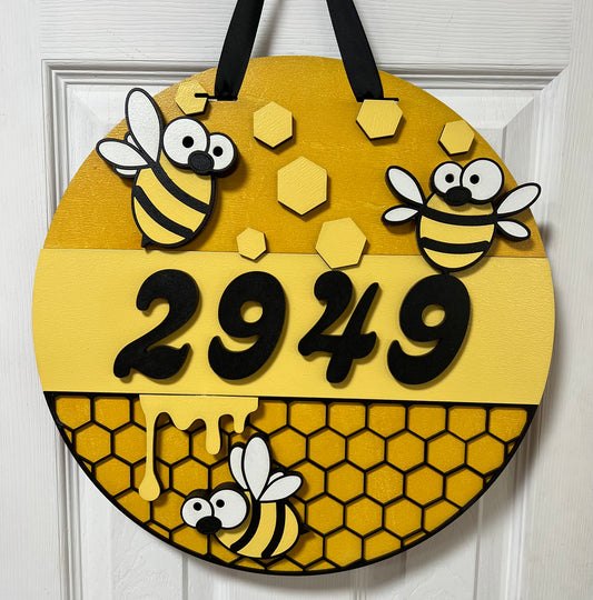 9 - 16in Custom Address Honey Bee Drip